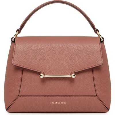 Strathberry Mosaic Leather Top Handle Bag In Sienna
