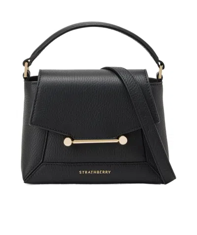 Strathberry Mosaic Leather Tote Bag In Black