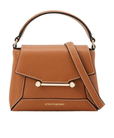 Strathberry Mosaic Leather Tote Bag In Brown