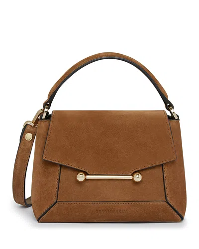 Strathberry Mosaic Nano Leather & Suede Top Handle Bag In Brown