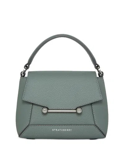 Strathberry Mosaic Nano Leather Top Handle Bag In Blue