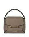 Strathberry Mosaic Nano Leather Top Handle Bag In Brown