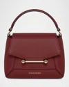 Strathberry Mosaic Nano Leather Top-handle Bag In Burgundy