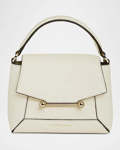 Strathberry Mosaic Nano Leather Top-handle Bag In Vanilla