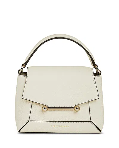 Strathberry Mosaic Nano Small Leather Crossbody Bag In Neutral