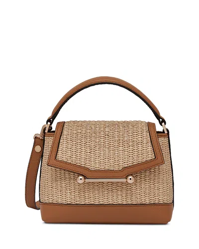 Strathberry Mosaic Nano Small Woven Raffia Crossbody Bag In Brown