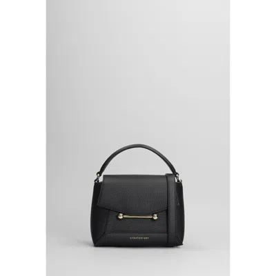STRATHBERRY STRATHBERRY MOSAIC SHOULDER BAG IN BLACK LEATHER
