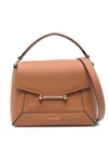 Strathberry Brown Calf Leather Handbag With Mosaic Design And Shoulder Strap Women In Brown
