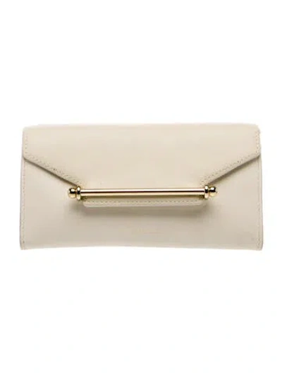 Pre-owned Strathberry Multrees Leather Continental Wallet In Neutrals