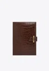 Strathberry Multrees Notebook In Croc-embossed Leather