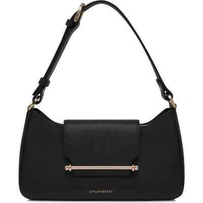 Strathberry Multrees Omni Leather East/west Shoulder Bag In Black