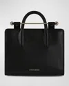 Strathberry Nano Metal Bar Leather Tote Bag In Black