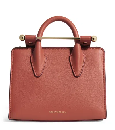 Strathberry Nano Leather Tote Bag In Green