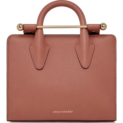Strathberry Nano Leather Tote In Sienna
