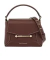 Strathberry Nano Mosaic Leather Bar-detail Tote Bag In Red