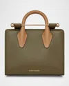 Strathberry Nano Tri Leather Tote Bag In Khakicarameldiamond