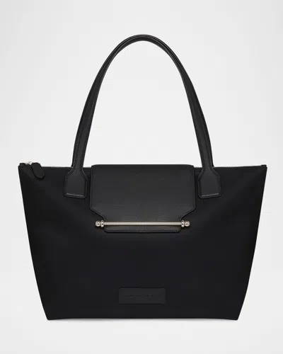 Strathberry Nylon And Leather Travel Tote Bag In Black