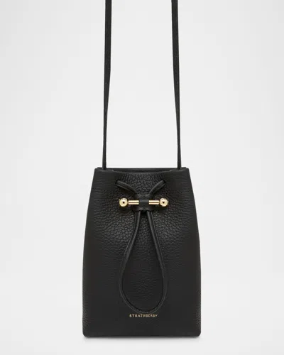 Strathberry Osette Drawstring Leather Crossbody Pouch Bag