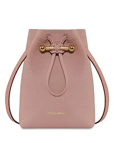 Strathberry Osette Leather Pouch In Blush Pink/gold