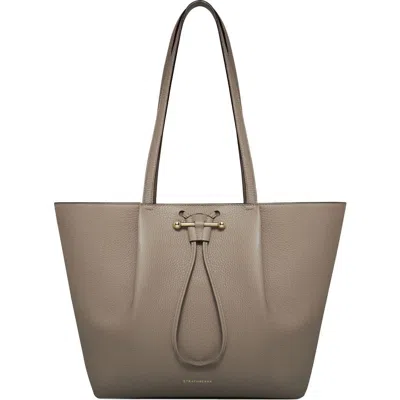 Strathberry Osette Leather Shopper In Taupe