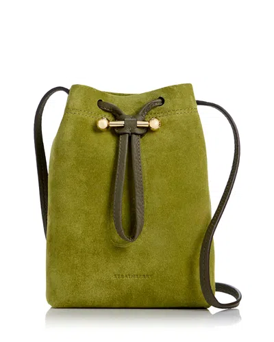 Strathberry Osette Midi Suede Pouch Bucket Bag In Pink