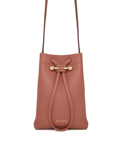 Strathberry Osette Pouch Crossbody In Sienna/light Gold