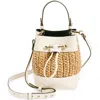 Strathberry Osette Raffia & Leather Bucket Bag In Vanilla