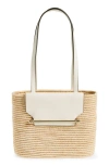 Strathberry Raffia Basket Tote In Vanilla