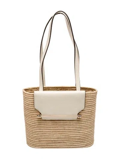 Pre-owned Strathberry Raffia Shoulder Bag In Neutral
