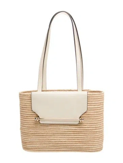 Pre-owned Strathberry Raffia Shoulder Bag In Neutrals