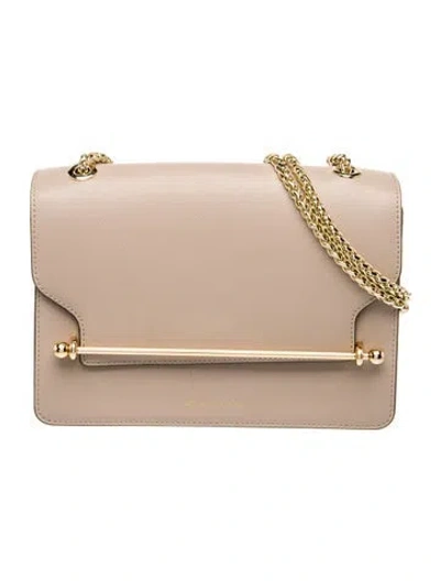Pre-owned Strathberry Saffiano Leather Shoulder Bag In Neutrals