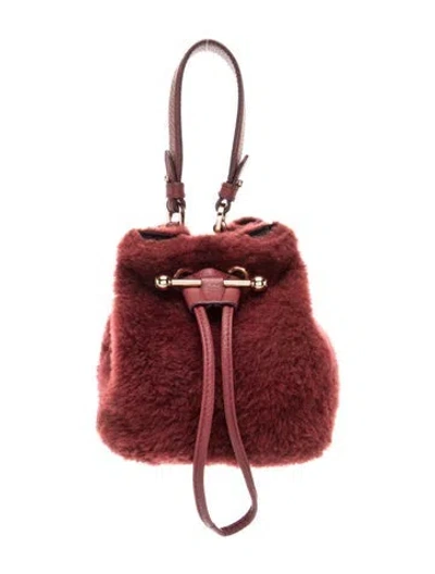 Pre-owned Strathberry Shearling Lana Osette Shearling In Red