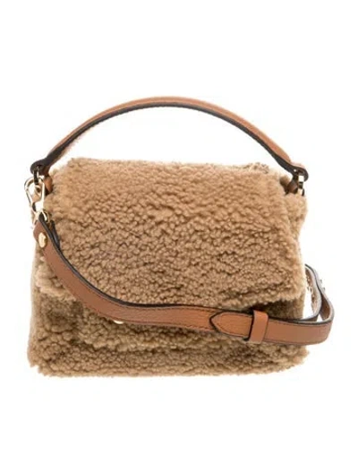 Pre-owned Strathberry Shearling Mosaic Cozy Nano In Neutral