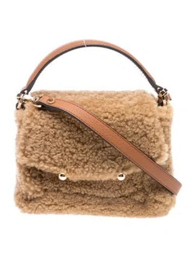 Pre-owned Strathberry Shearling Mosaic Nano In Neutral