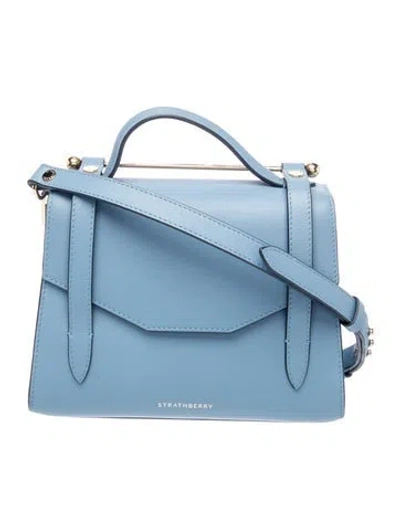 Pre-owned Strathberry Signature Allegro Mini In Blue