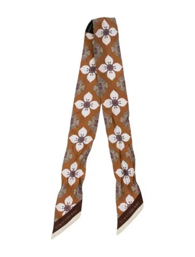 Pre-owned Strathberry Silk Floral Print Bandeau In Brown