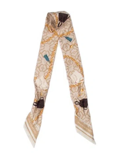 Pre-owned Strathberry Silk Graphic Print Bandeau In Neutrals