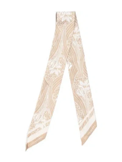 Pre-owned Strathberry Silk Paisley Print Scarf In Neutrals