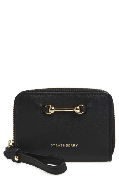 Strathberry Small Corda Zip Around Wallet In Black