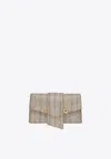 Strathberry Small Crescent Chain Clutch In Snake Print Leather