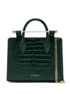 Strathberry Small Crocodile-embossed Top-handle Tote Bag In Green
