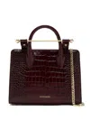 Strathberry Small Crocodile-embossed Top-handle Tote Bag In Red
