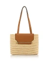 Strathberry Small Raffia Basket Bag In Tan