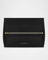 Strathberry Stylist Metal Bar Leather Clutch Bag In Black