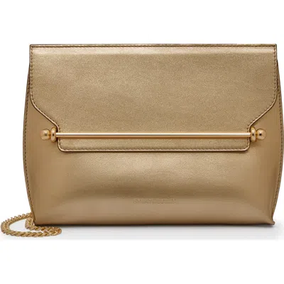 Strathberry Stylist Metallic Leather Crossbody Bag In Gold
