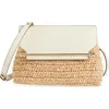 Strathberry Leather-raffia Stylist Clutch Bag In White