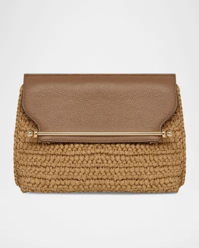 Strathberry Stylist Raffia Crossbody Bag In Brown