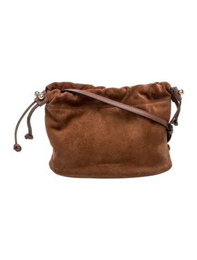 Pre-owned Strathberry Suede Bucket Bag In Brown