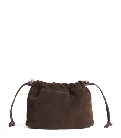 Strathberry Suede Charlotte Clutch Bag In Brown