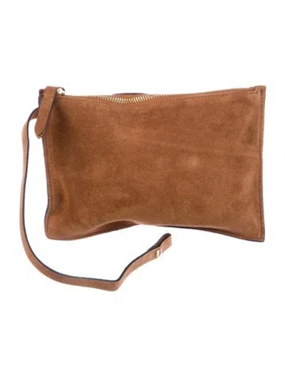 Pre-owned Strathberry Suede Clutch In Brown